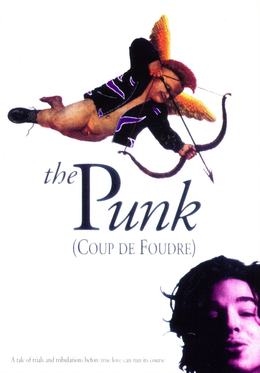 French flyer, The Punk (Coup de Foudre): a cupid in a punk jacket draws a bow